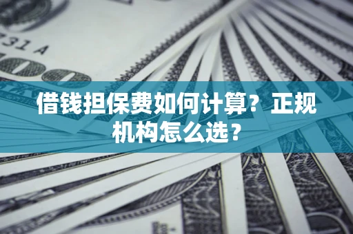 济南借钱担保费如何计算？正规机构怎么选？